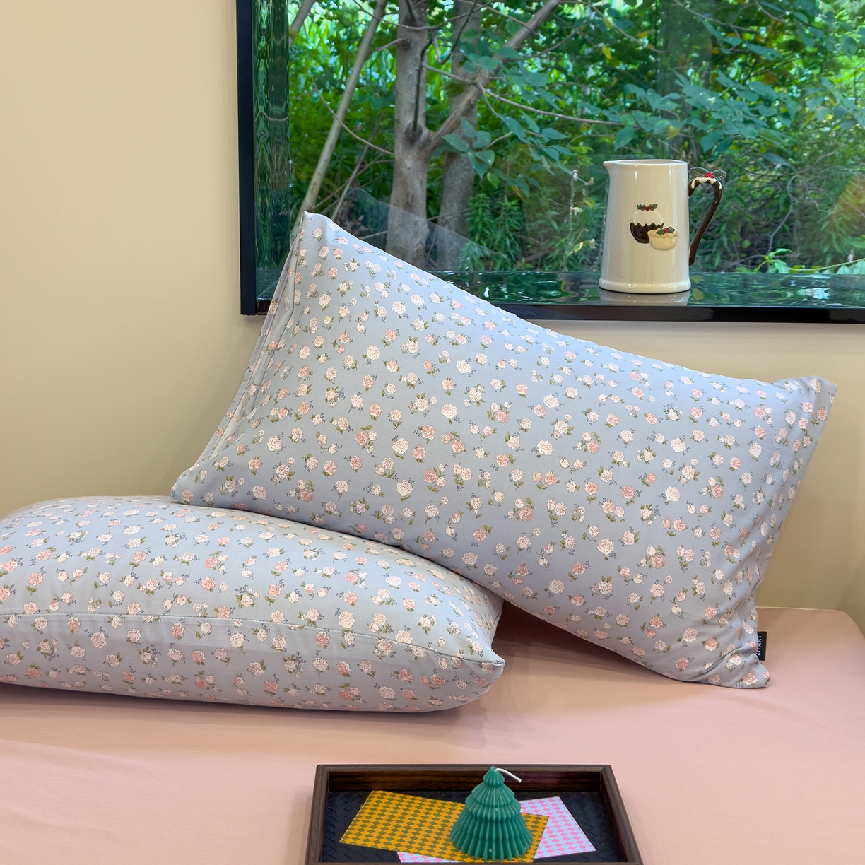 91家纺网 家纺一手货源 找家纺 竹合家纺 2025秋冬新品爆款有氧人字纹提花小清新加厚四件套 野茶