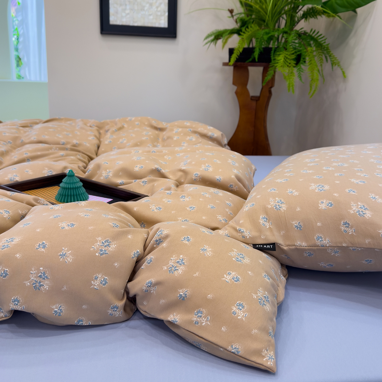 91家纺网 家纺一手货源 找家纺 竹合家纺 2025秋冬新品爆款有氧人字纹提花小清新加厚四件套 追觅