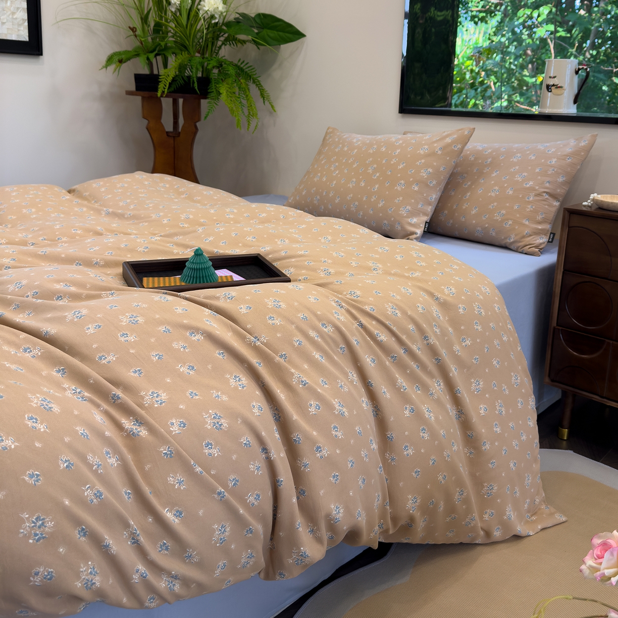 91家纺网 家纺一手货源 找家纺 竹合家纺 2025秋冬新品爆款有氧人字纹提花小清新加厚四件套 追觅