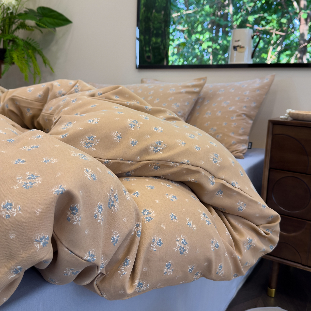 91家纺网 家纺一手货源 找家纺 竹合家纺 2025秋冬新品爆款有氧人字纹提花小清新加厚四件套 追觅