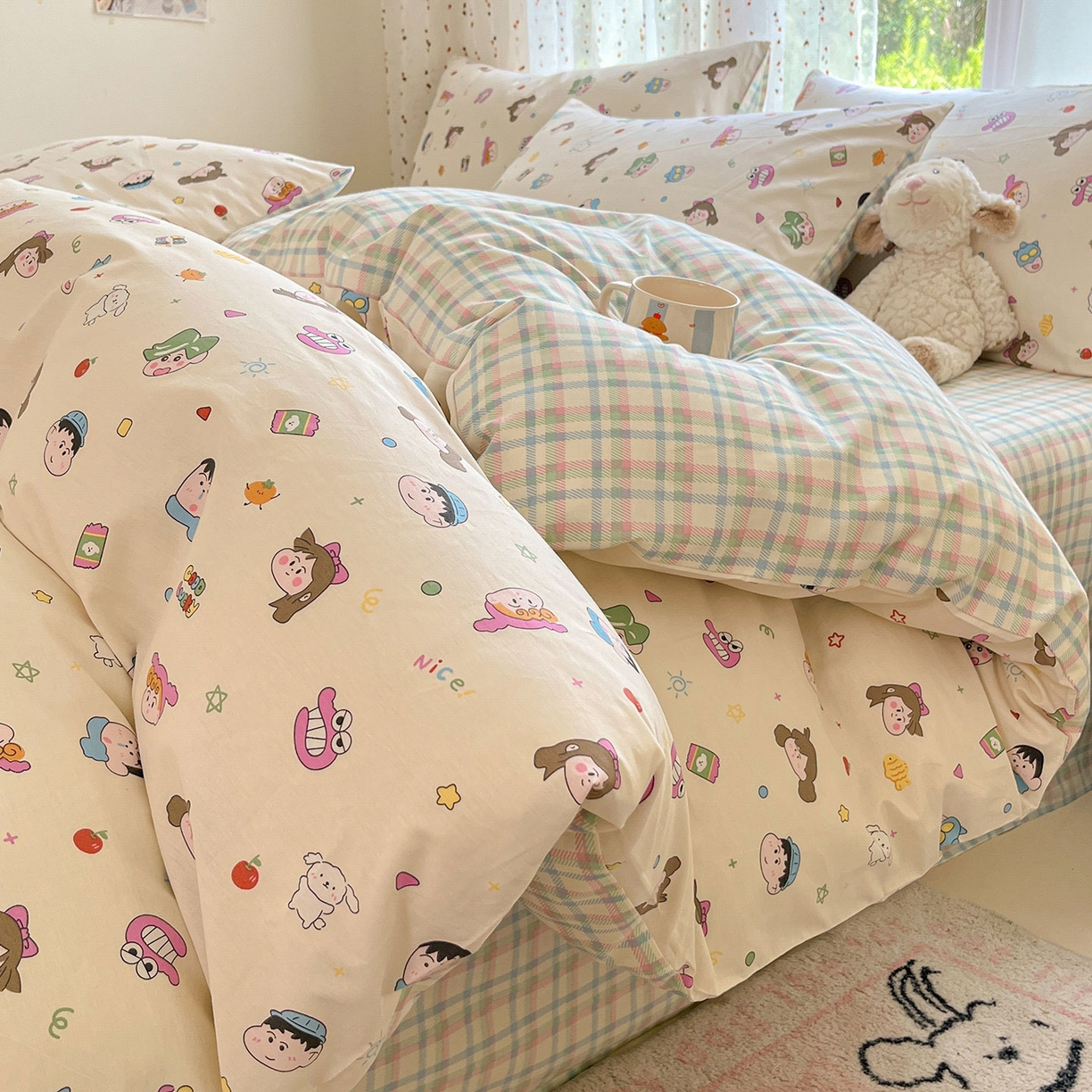 瑞莱2025新款开学季全棉133*72印花四件套 新新一家