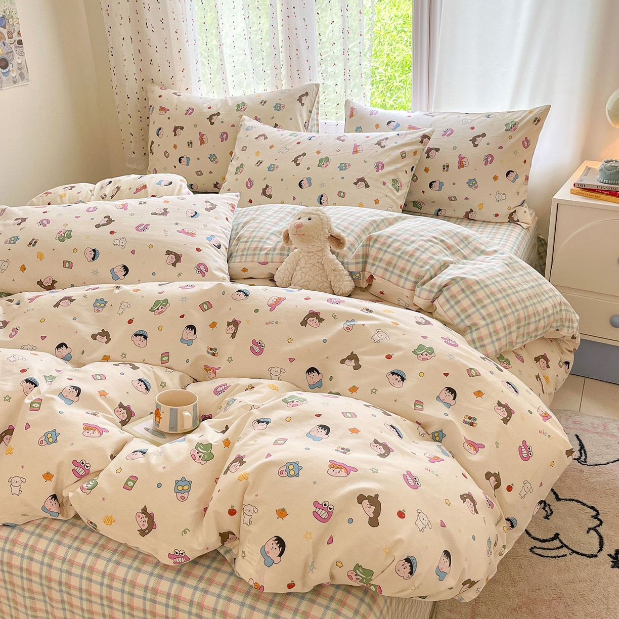 91家纺网 家纺一手货源 找家纺 瑞莱2025新款开学季全棉133*72印花四件套 新新一家