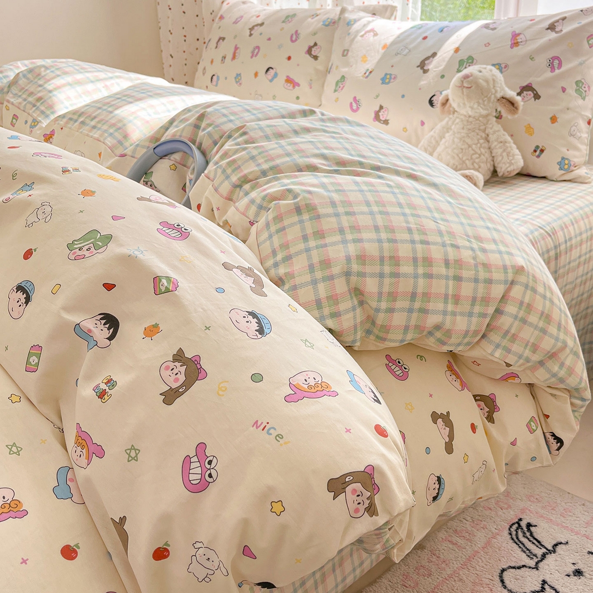 91家纺网 家纺一手货源 找家纺 瑞莱2025新款开学季全棉133*72印花四件套 新新一家