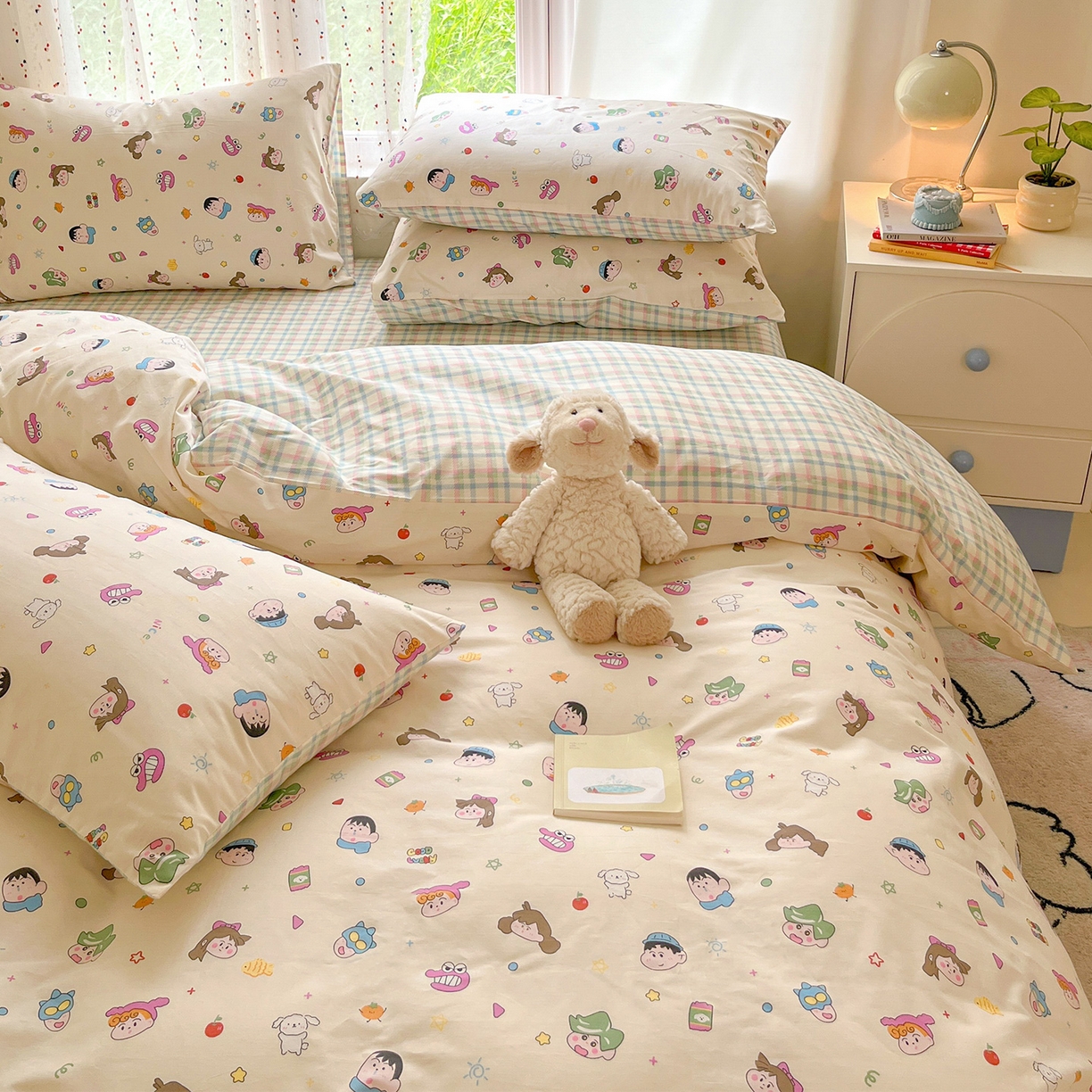 91家纺网 家纺一手货源 找家纺 瑞莱2025新款开学季全棉133*72印花四件套 新新一家