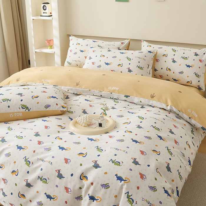 91家纺网 家纺一手货源 找家纺 （总）宇彬家纺 2025直播新款13372全棉纯棉印花单双人被套喷气小清新简约热款学生被罩