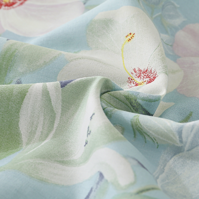 91家纺网 家纺一手货源 找家纺 宇彬家纺 2025直播新款13372全棉纯棉印花单双人被套喷气小清新简约热款学生被罩 颜礼-蓝