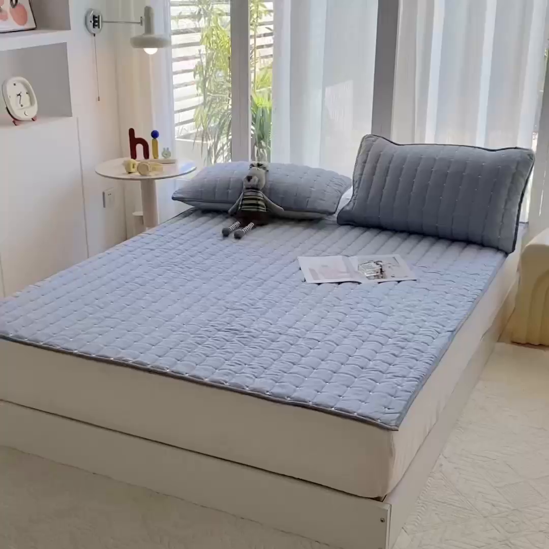 91家纺网 家纺一手货源 找家纺 （总）乐嘉盈2025新款四季通用华夫格床护垫