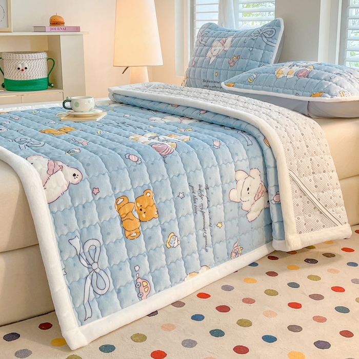 91家纺网 家纺一手货源 找家纺 莉莉安家纺 2025牛奶绒床垫软垫家用绒毯子垫被褥子宿舍学生单人冬季加绒牛奶绒床褥垫子 童话乐园