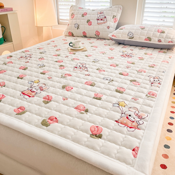 91家纺网 家纺一手货源 找家纺 莉莉安家纺 2025牛奶绒床垫软垫家用绒毯子垫被褥子宿舍学生单人冬季加绒牛奶绒床褥垫子 郁金花香