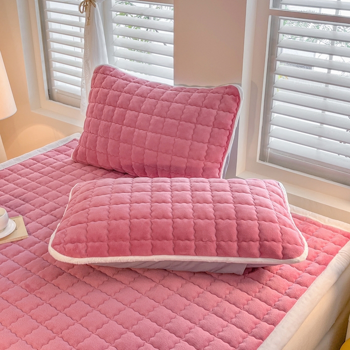 91家纺网 家纺一手货源 找家纺 莉莉安家纺 2025牛奶绒床垫软垫家用绒毯子垫被褥子宿舍学生单人冬季加绒牛奶绒床褥垫子 豆沙粉