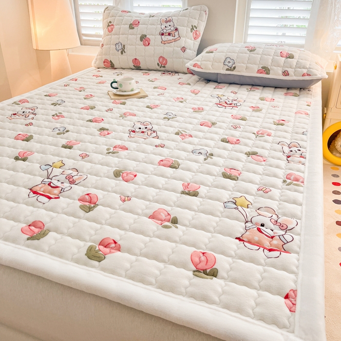 91家纺网 家纺一手货源 找家纺 莉莉安家纺 2025牛奶绒床垫软垫家用绒毯子垫被褥子宿舍学生单人冬季加绒牛奶绒床褥垫子 郁金花香