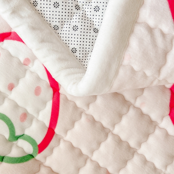 91家纺网 家纺一手货源 找家纺 莉莉安家纺 2025牛奶绒床垫软垫家用绒毯子垫被褥子宿舍学生单人冬季加绒牛奶绒床褥垫子 幸运草莓