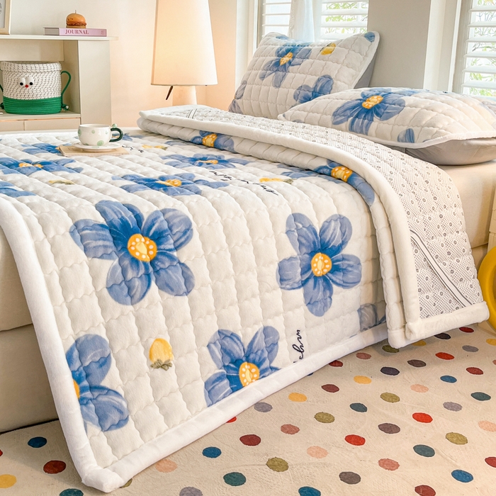 91家纺网 家纺一手货源 找家纺 莉莉安家纺 2025牛奶绒床垫软垫家用绒毯子垫被褥子宿舍学生单人冬季加绒牛奶绒床褥垫子 春意盎然