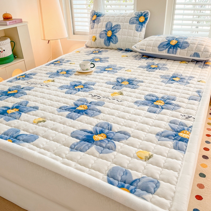 91家纺网 家纺一手货源 找家纺 莉莉安家纺 2025牛奶绒床垫软垫家用绒毯子垫被褥子宿舍学生单人冬季加绒牛奶绒床褥垫子 春意盎然