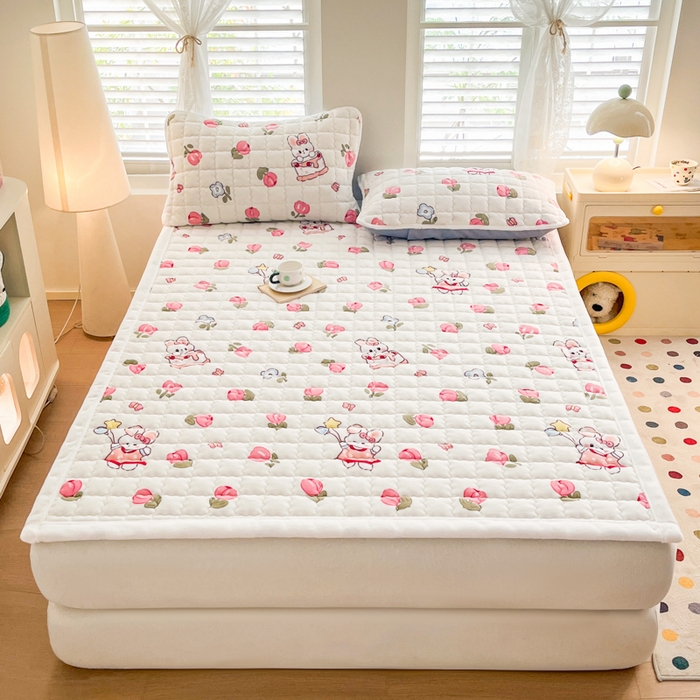 91家纺网 家纺一手货源 找家纺 莉莉安家纺 2025牛奶绒床垫软垫家用绒毯子垫被褥子宿舍学生单人冬季加绒牛奶绒床褥垫子 郁金花香