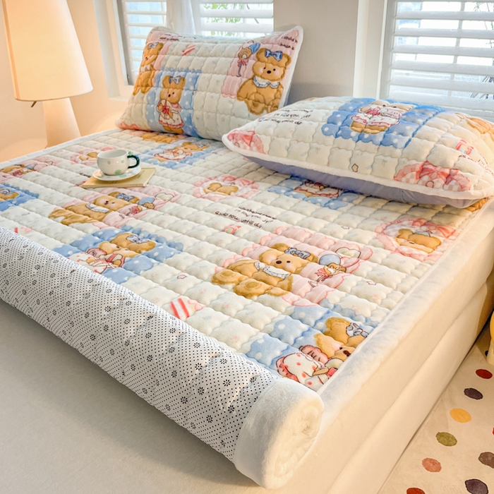 91家纺网 家纺一手货源 找家纺 莉莉安家纺 2025牛奶绒床垫软垫家用绒毯子垫被褥子宿舍学生单人冬季加绒牛奶绒床褥垫子 洛丽塔