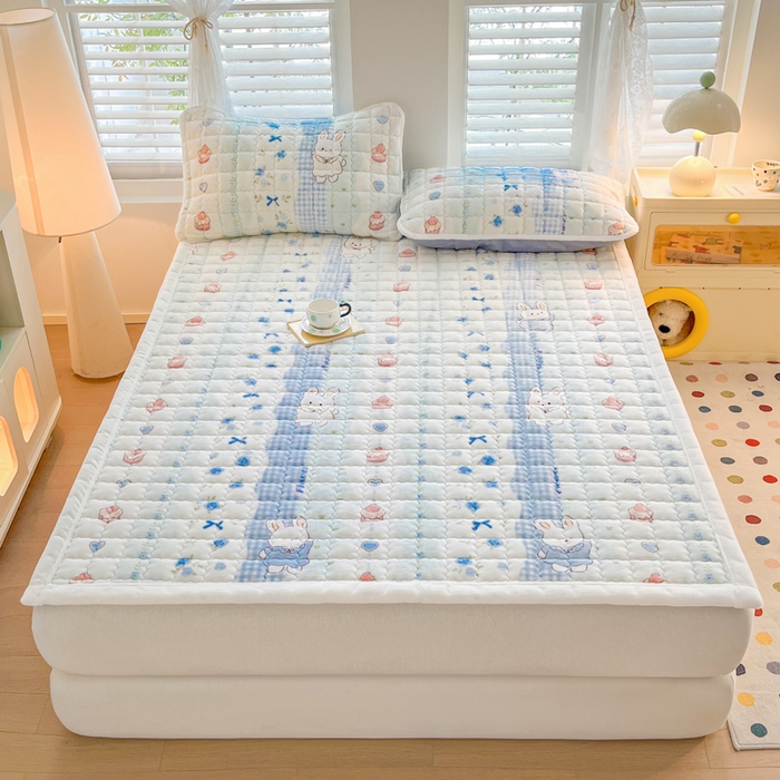 91家纺网 家纺一手货源 找家纺 莉莉安家纺 2025牛奶绒床垫软垫家用绒毯子垫被褥子宿舍学生单人冬季加绒牛奶绒床褥垫子 兔兔花语