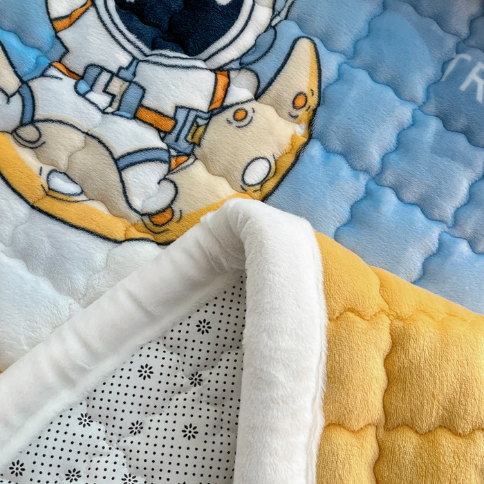 91家纺网 家纺一手货源 找家纺 莉莉安家纺 2025牛奶绒床垫软垫家用绒毯子垫被褥子宿舍学生单人冬季加绒牛奶绒床褥垫子 太空漫游