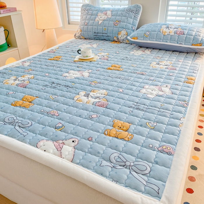 91家纺网 家纺一手货源 找家纺 莉莉安家纺 2025牛奶绒床垫软垫家用绒毯子垫被褥子宿舍学生单人冬季加绒牛奶绒床褥垫子 童话乐园