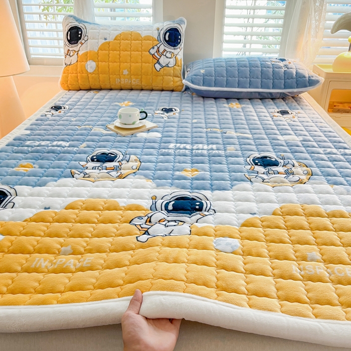 莉莉安家纺 2025牛奶绒床垫软垫家用绒毯子垫被褥子宿舍学生单人冬季加绒牛奶绒床褥垫子 太空漫游