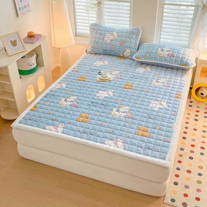 91家纺网 家纺一手货源 找家纺 莉莉安家纺 2025牛奶绒床垫软垫家用绒毯子垫被褥子宿舍学生单人冬季加绒牛奶绒床褥垫子 童话乐园