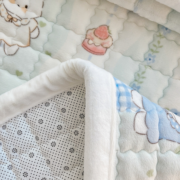 91家纺网 家纺一手货源 找家纺 莉莉安家纺 2025牛奶绒床垫软垫家用绒毯子垫被褥子宿舍学生单人冬季加绒牛奶绒床褥垫子 兔兔花语