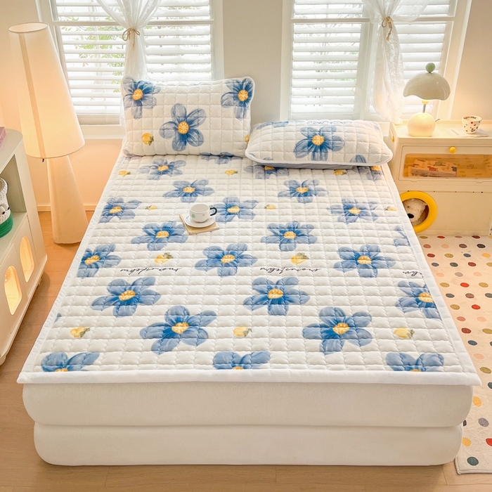 91家纺网 家纺一手货源 找家纺 莉莉安家纺 2025牛奶绒床垫软垫家用绒毯子垫被褥子宿舍学生单人冬季加绒牛奶绒床褥垫子 春意盎然