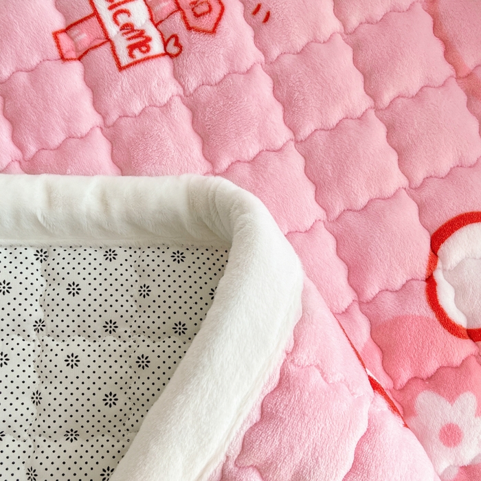 91家纺网 家纺一手货源 找家纺 莉莉安家纺 2025牛奶绒床垫软垫家用绒毯子垫被褥子宿舍学生单人冬季加绒牛奶绒床褥垫子 甜甜兔