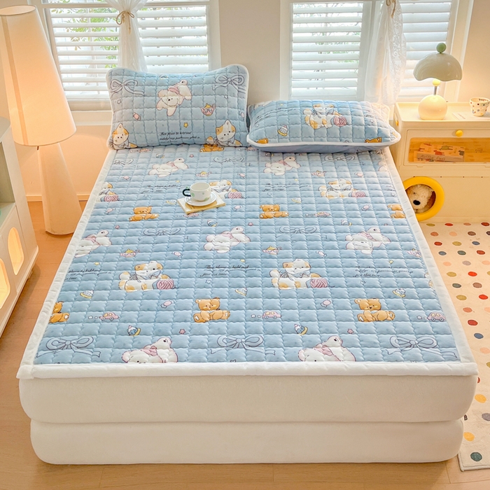 91家纺网 家纺一手货源 找家纺 莉莉安家纺 2025牛奶绒床垫软垫家用绒毯子垫被褥子宿舍学生单人冬季加绒牛奶绒床褥垫子 童话乐园