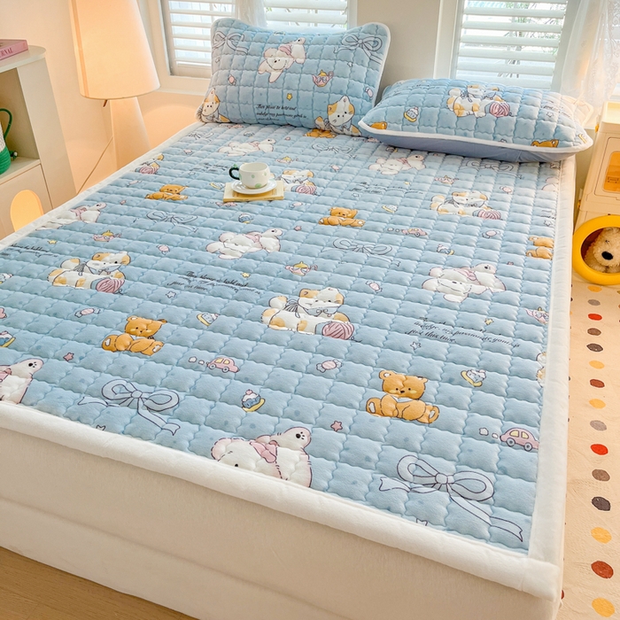 91家纺网 家纺一手货源 找家纺 莉莉安家纺 2025牛奶绒床垫软垫家用绒毯子垫被褥子宿舍学生单人冬季加绒牛奶绒床褥垫子 童话乐园