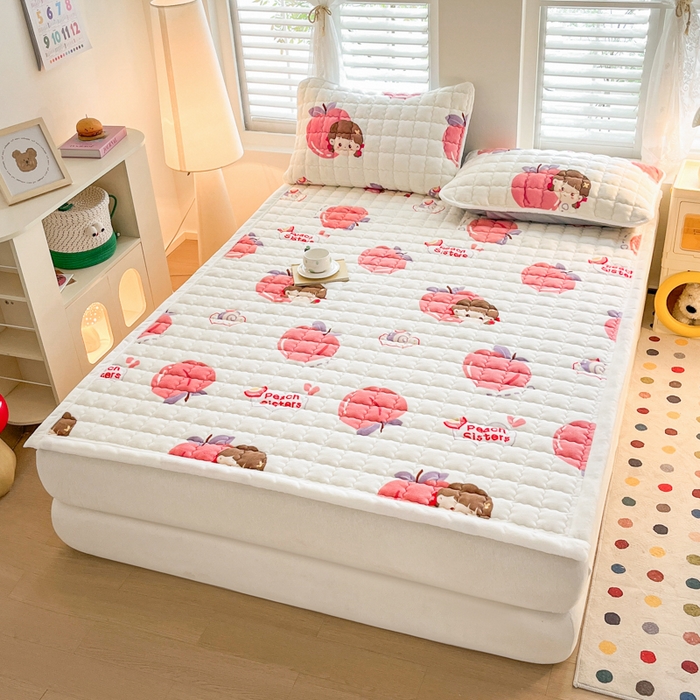 91家纺网 家纺一手货源 找家纺 莉莉安家纺 2025牛奶绒床垫软垫家用绒毯子垫被褥子宿舍学生单人冬季加绒牛奶绒床褥垫子 蜜桃女孩