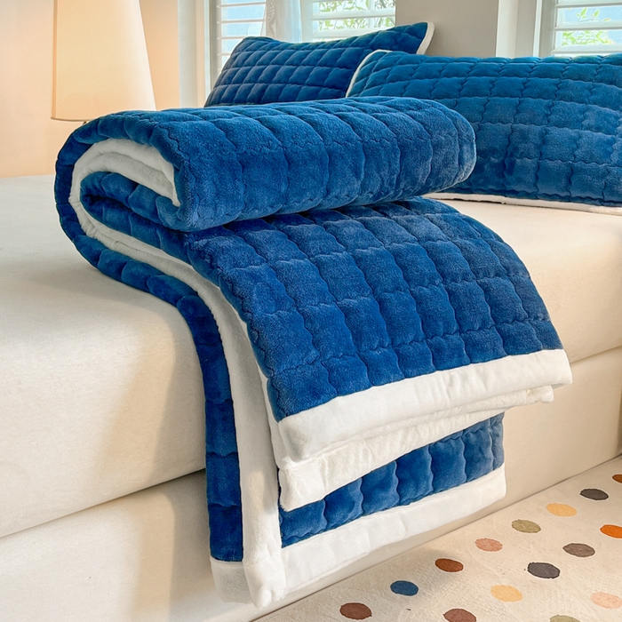 91家纺网 家纺一手货源 找家纺 莉莉安家纺 2025牛奶绒床垫软垫家用绒毯子垫被褥子宿舍学生单人冬季加绒牛奶绒床褥垫子 宾利蓝