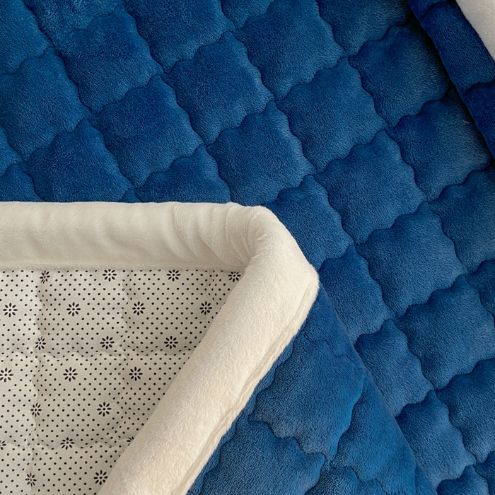 91家纺网 家纺一手货源 找家纺 莉莉安家纺 2025牛奶绒床垫软垫家用绒毯子垫被褥子宿舍学生单人冬季加绒牛奶绒床褥垫子 宾利蓝