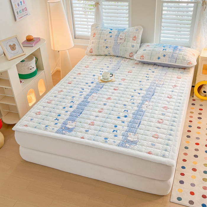 91家纺网 家纺一手货源 找家纺 莉莉安家纺 2025牛奶绒床垫软垫家用绒毯子垫被褥子宿舍学生单人冬季加绒牛奶绒床褥垫子 兔兔花语