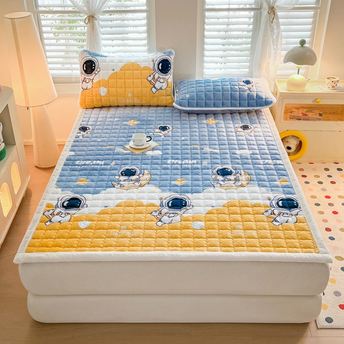 91家纺网 家纺一手货源 找家纺 莉莉安家纺 2025牛奶绒床垫软垫家用绒毯子垫被褥子宿舍学生单人冬季加绒牛奶绒床褥垫子 太空漫游