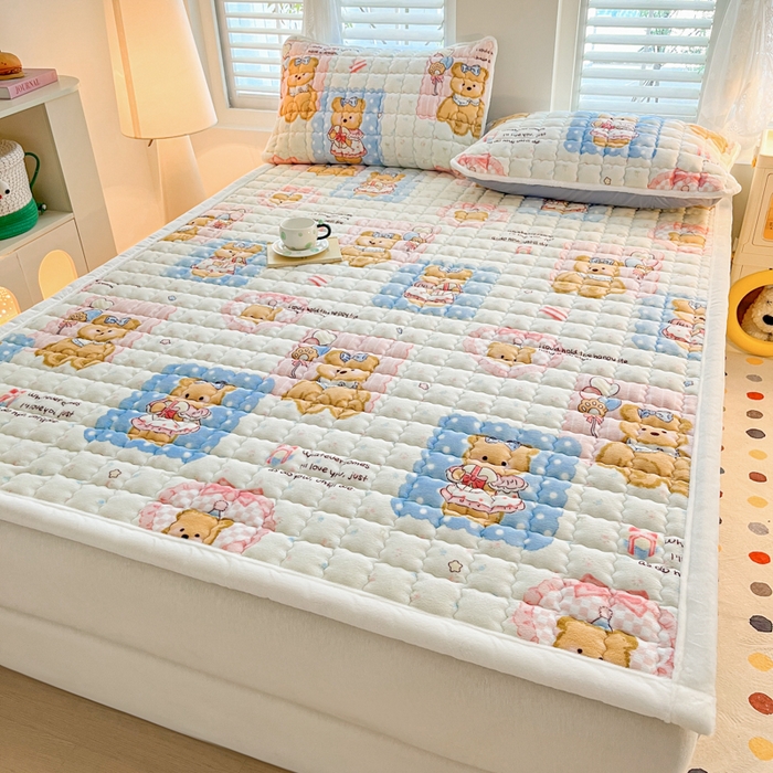 91家纺网 家纺一手货源 找家纺 莉莉安家纺 2025牛奶绒床垫软垫家用绒毯子垫被褥子宿舍学生单人冬季加绒牛奶绒床褥垫子 洛丽塔