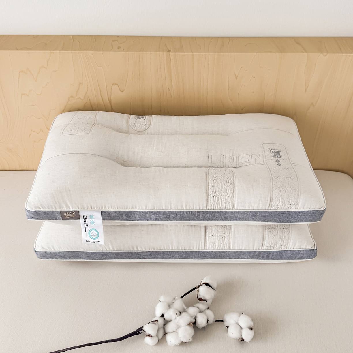 91家纺网 家纺一手货源 找家纺 （总）云熙枕业 2025新款原生态棉麻护颈枕枕头枕芯