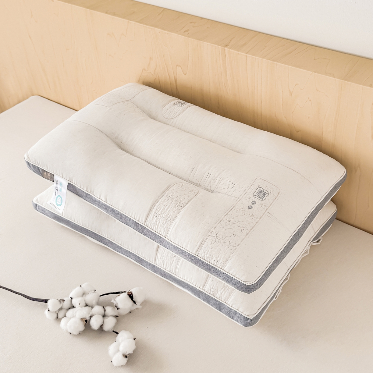 91家纺网 家纺一手货源 找家纺 （总）云熙枕业 2025新款原生态棉麻护颈枕枕头枕芯