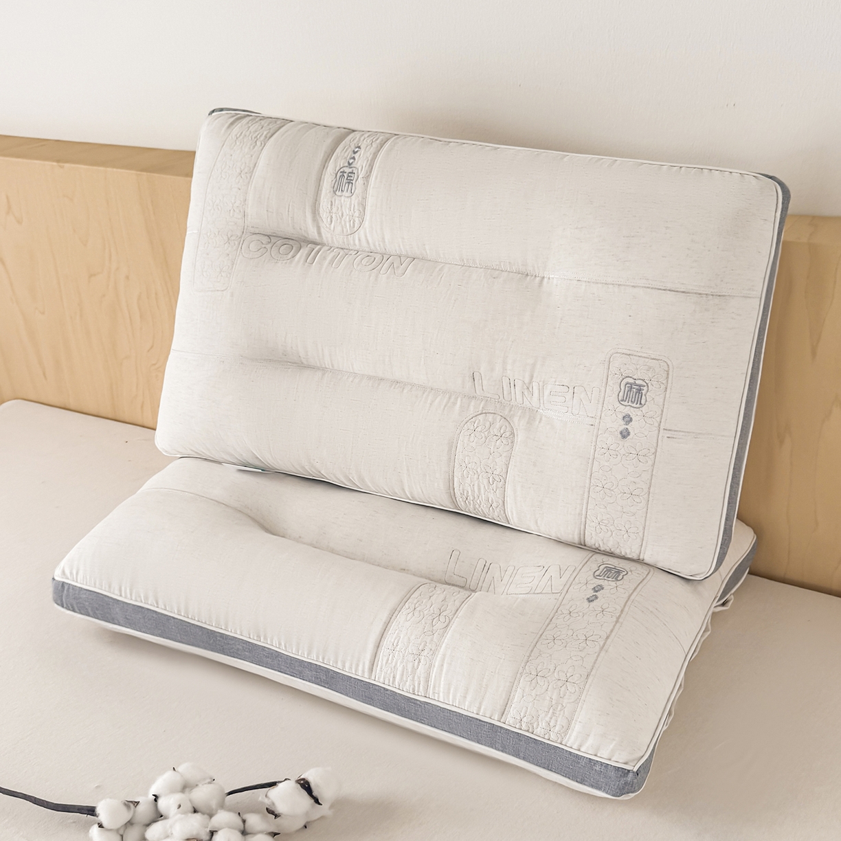 （总）云熙枕业 2025新款原生态棉麻护颈枕枕头枕芯