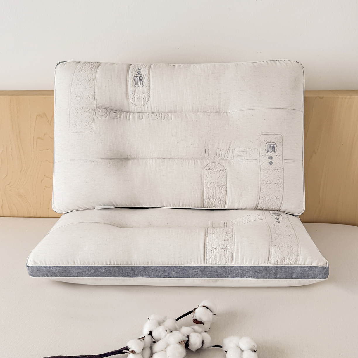 91家纺网 家纺一手货源 找家纺 （总）云熙枕业 2025新款原生态棉麻护颈枕枕头枕芯