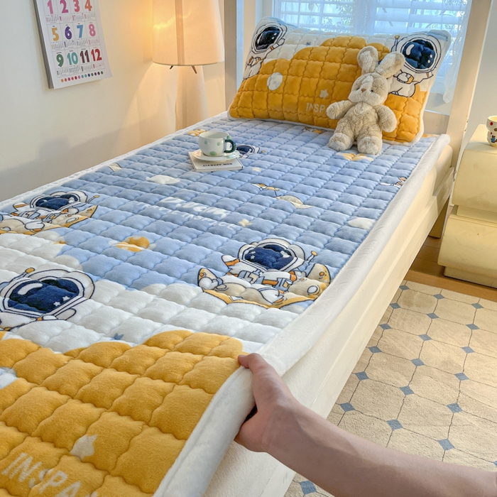 91家纺网 家纺一手货源 找家纺 莉莉安家纺 2025牛奶绒床垫褥子软垫家用加厚宿舍学生单人铺垫被冬季加绒毛毯床褥 太空漫游