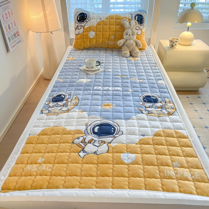 91家纺网 家纺一手货源 找家纺 莉莉安家纺 2025牛奶绒床垫褥子软垫家用加厚宿舍学生单人铺垫被冬季加绒毛毯床褥 太空漫游