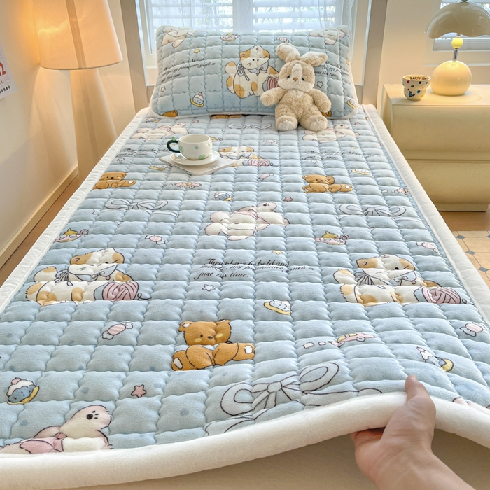 莉莉安家纺 2025牛奶绒床垫褥子软垫家用加厚宿舍学生单人铺垫被冬季加绒毛毯床褥 童话乐园
