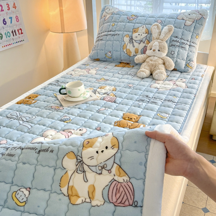 91家纺网 家纺一手货源 找家纺 莉莉安家纺 2025牛奶绒床垫褥子软垫家用加厚宿舍学生单人铺垫被冬季加绒毛毯床褥 童话乐园