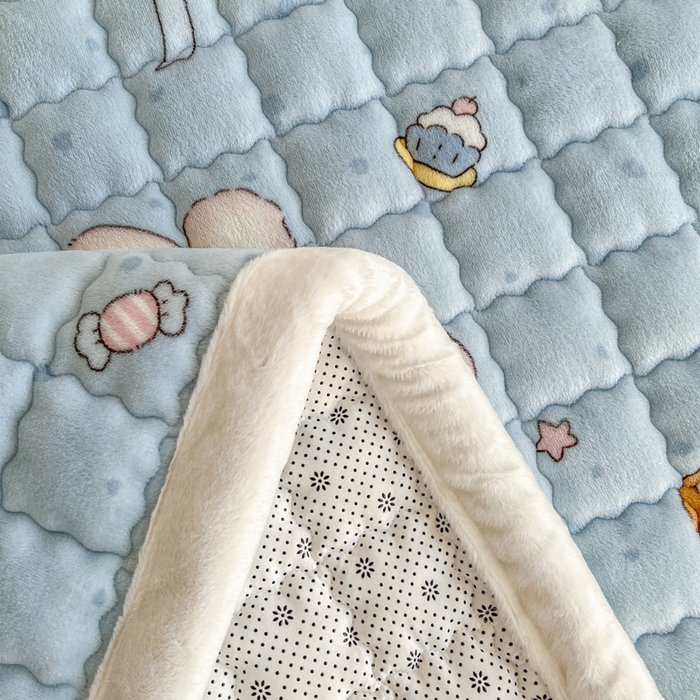 91家纺网 家纺一手货源 找家纺 莉莉安家纺 2025牛奶绒床垫褥子软垫家用加厚宿舍学生单人铺垫被冬季加绒毛毯床褥 童话乐园