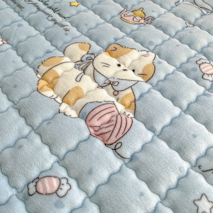 91家纺网 家纺一手货源 找家纺 莉莉安家纺 2025牛奶绒床垫褥子软垫家用加厚宿舍学生单人铺垫被冬季加绒毛毯床褥 童话乐园