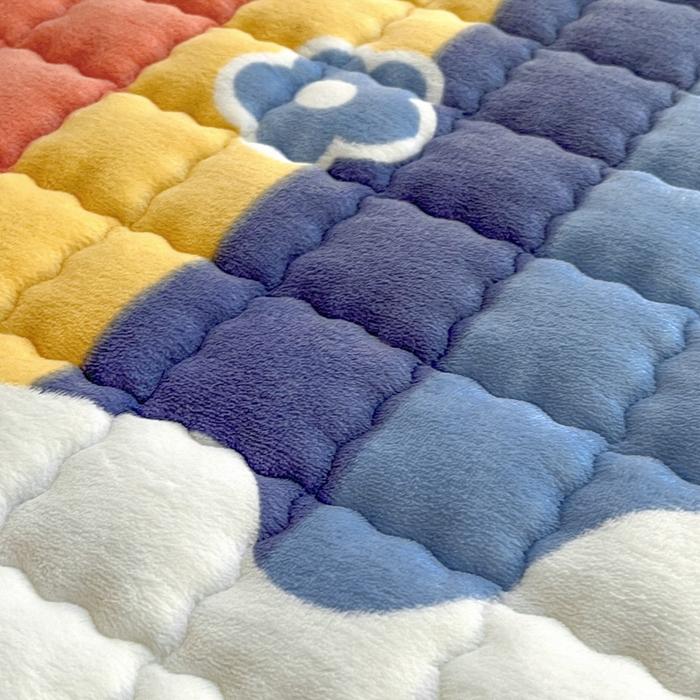 91家纺网 家纺一手货源 找家纺 莉莉安家纺 2025牛奶绒床垫褥子软垫家用加厚宿舍学生单人铺垫被冬季加绒毛毯床褥 彩虹物语