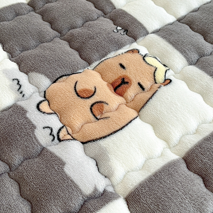 91家纺网 家纺一手货源 找家纺 莉莉安家纺 2025牛奶绒床垫褥子软垫家用加厚宿舍学生单人铺垫被冬季加绒毛毯床褥 卡皮巴拉