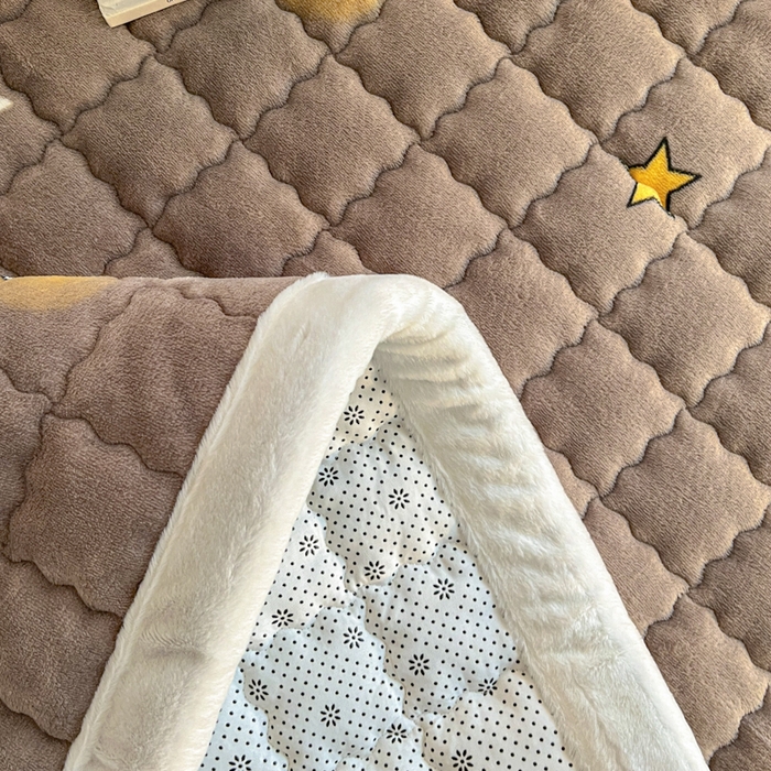 91家纺网 家纺一手货源 找家纺 莉莉安家纺 2025牛奶绒床垫褥子软垫家用加厚宿舍学生单人铺垫被冬季加绒毛毯床褥 猫咪星空