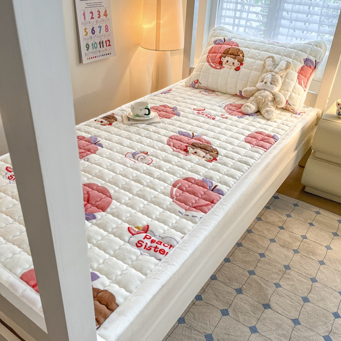 91家纺网 家纺一手货源 找家纺 莉莉安家纺 2025牛奶绒床垫褥子软垫家用加厚宿舍学生单人铺垫被冬季加绒毛毯床褥 蜜桃女孩